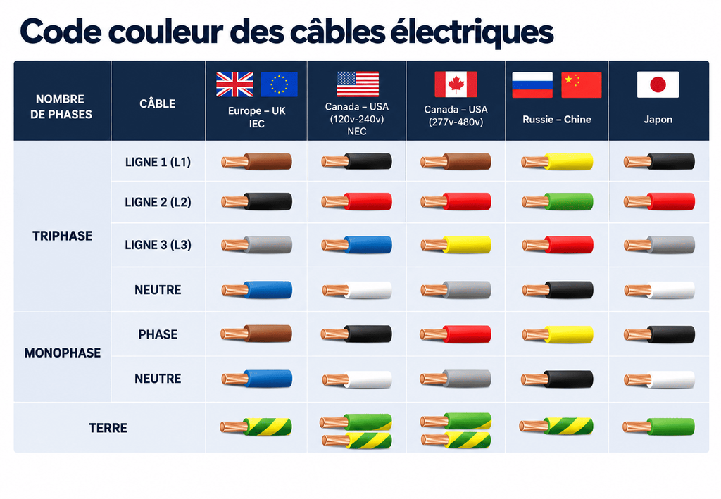 Code Couleur des Câbles Électriques