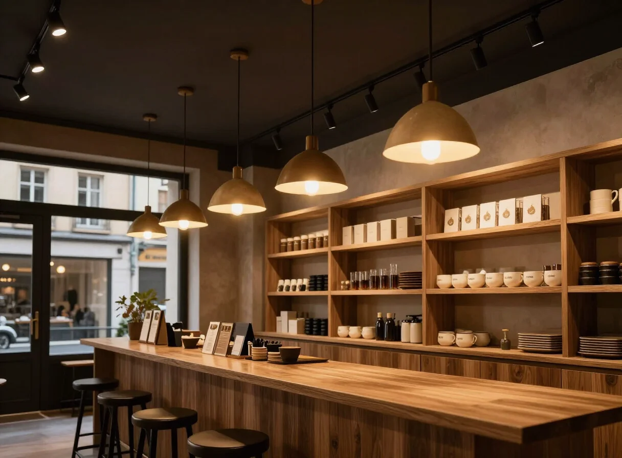 Installation d’éclairage dans une boutique