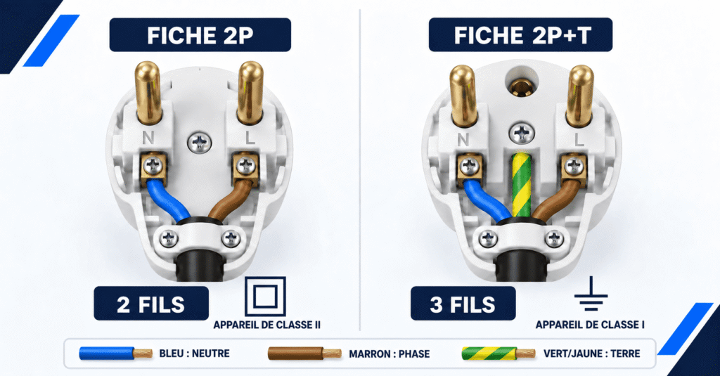 schema branchement prise male
