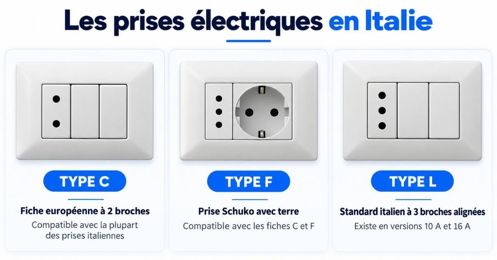 types de prises utilisés en Italie
